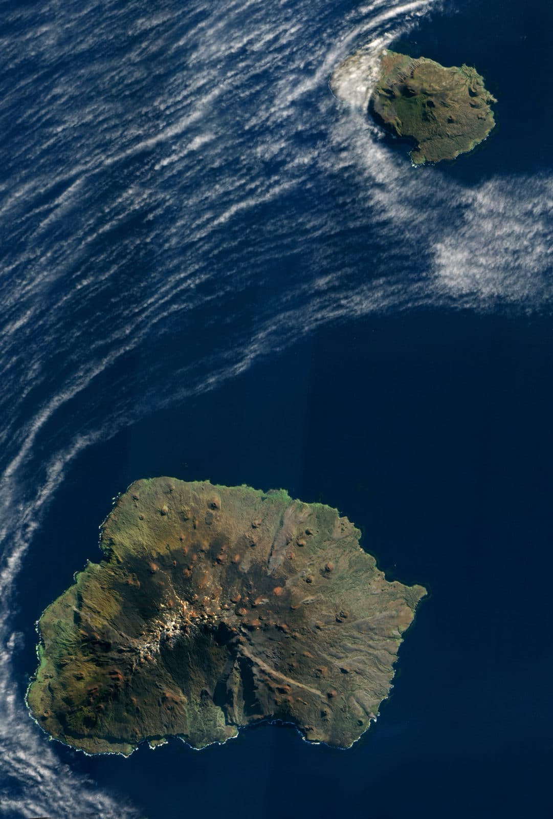 Marion is the largest of the two islands of the Prince Edward archipelago. NASA Earth Observatory image created by Jesse Allen, using EO-1 ALI data provided courtesy of the NASA EO-1 team and the United States Geological Survey. 